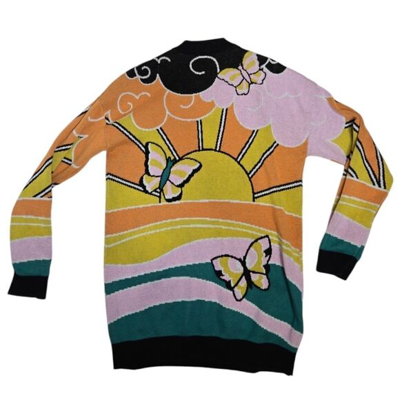 DOLLS KILL‎ Current Mood get lost sunset oversized intarsia knit sweater S - Picture 3 of 8